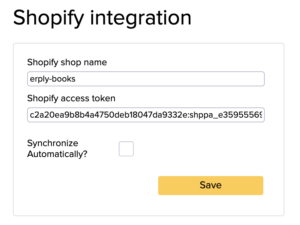 Shopify integration